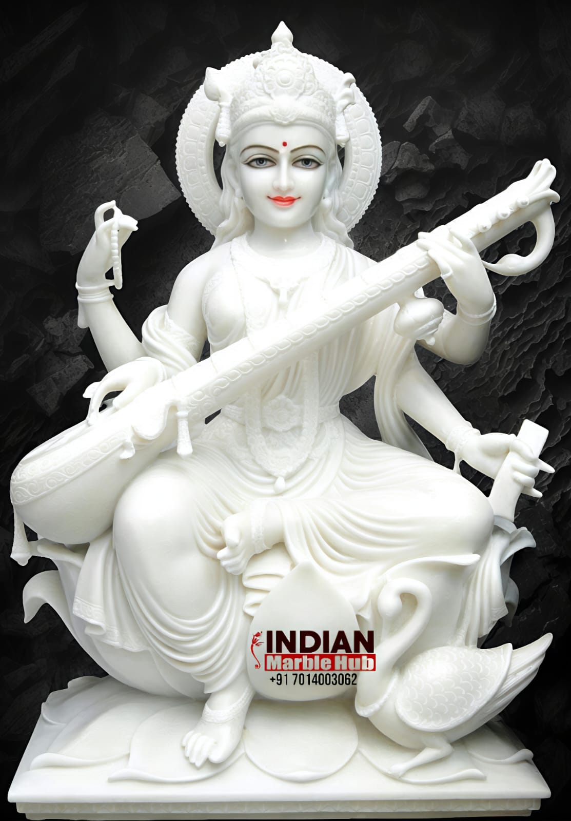 Marble Saraswati Mata Statue